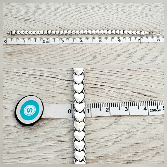 Very Rare Silpada Sterling Silver Interlocking Heart Hook Clasp Bracelet CCB608 - Picture 14 of 16